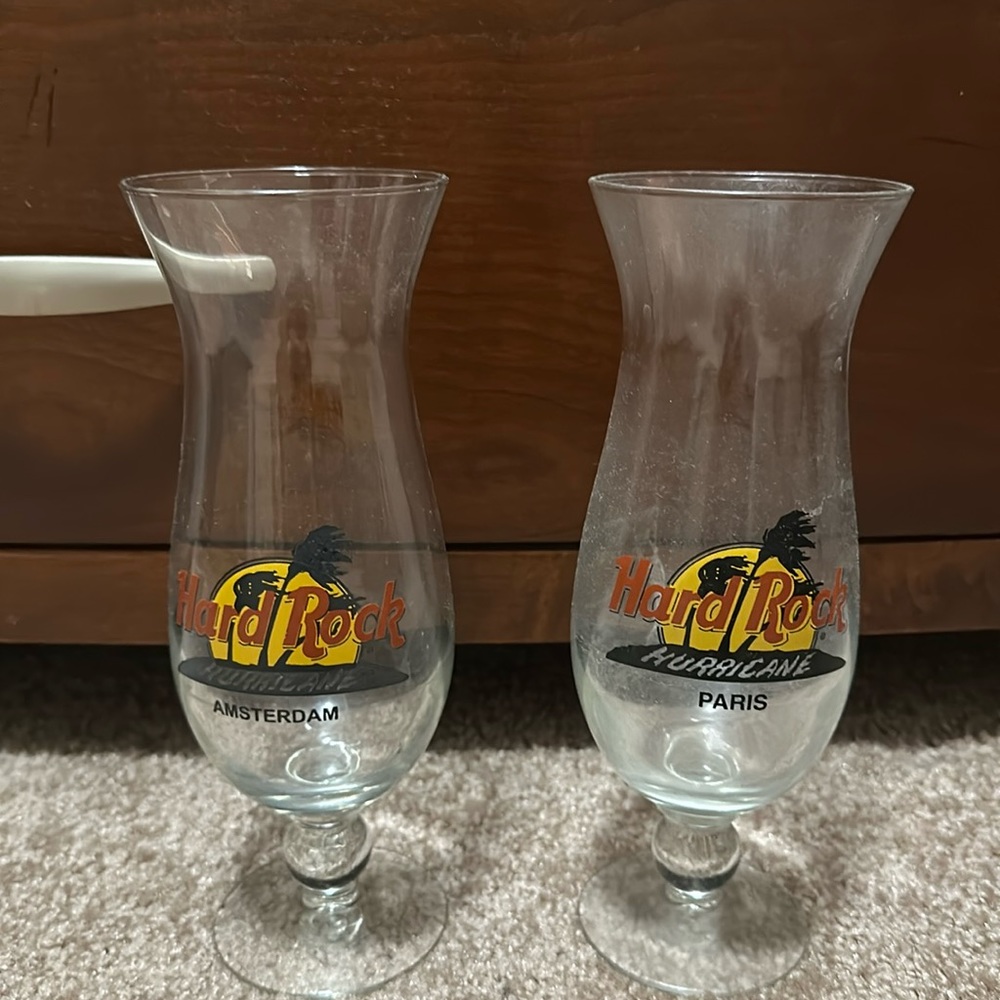2 Hard Rock Glasses (Amsterdam and Paris)